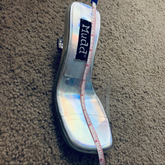 Mudd iridescent holographic y2k 90s sandals heels - Picture 6 of 7